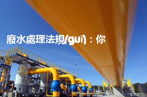 廢水處理法規(guī)：你不明白的企業(yè)合規(guī)與環(huán)境保護(hù)！